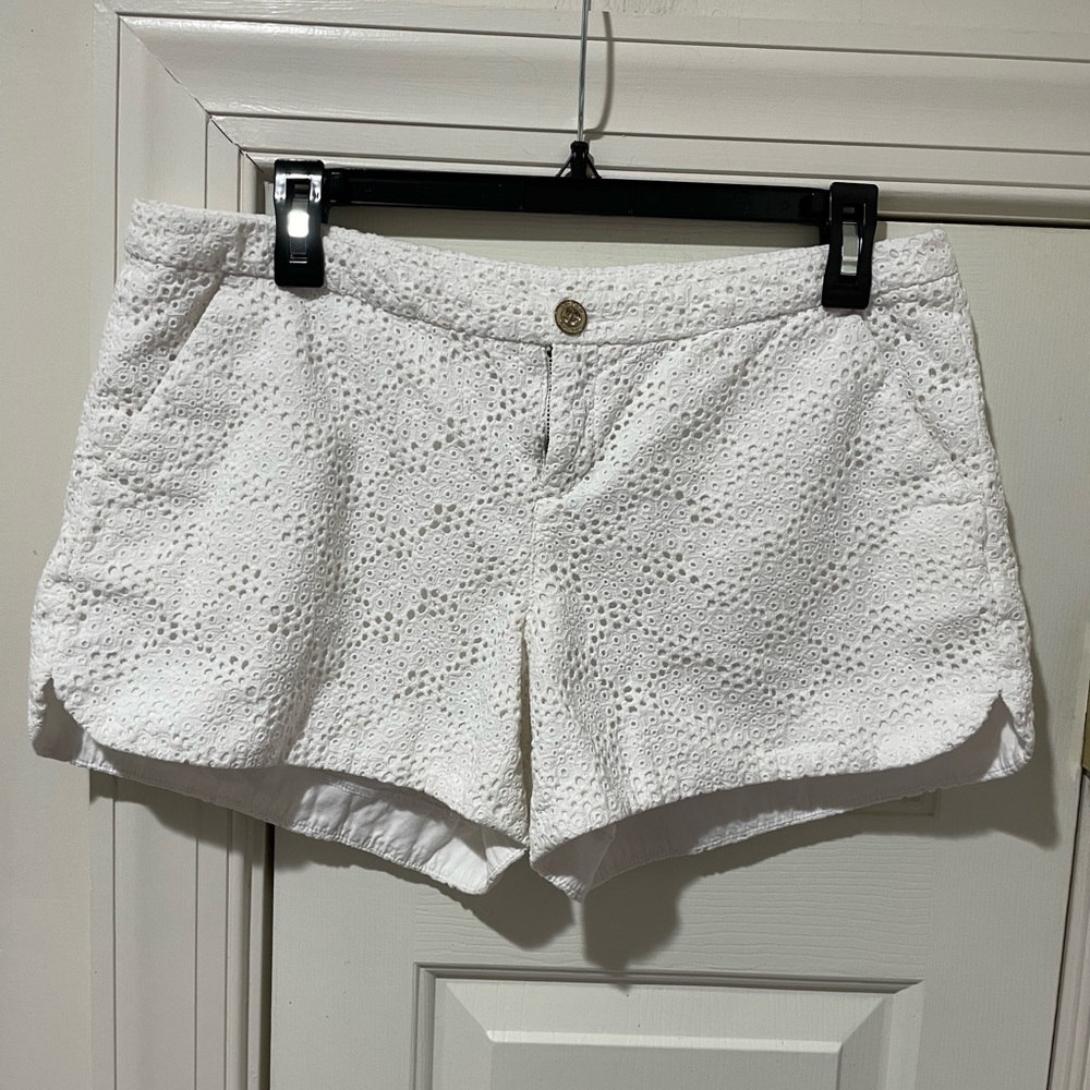 Lilly Pulitzer High Waist White Eyelet Shorts
